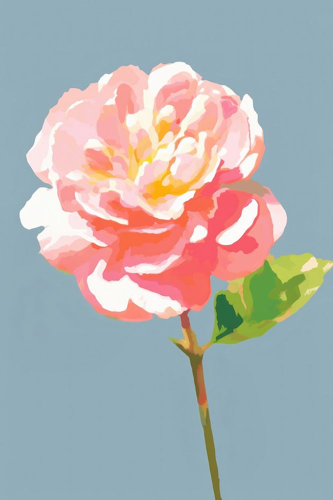 Rose flower painting blossom. AI generated Image by rawpixel.
