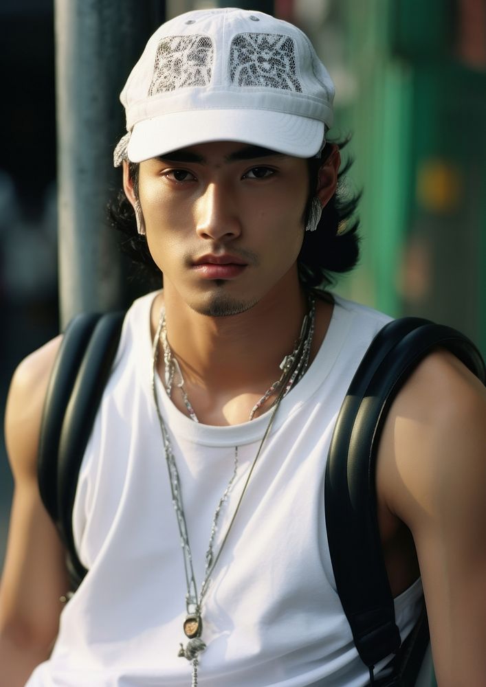 Thai asian men necklace jewelry hat. AI generated Image by rawpixel.