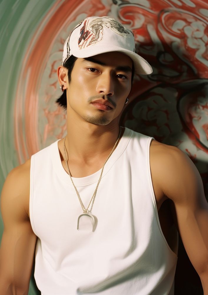 Thai asian men necklace jewelry hat. AI generated Image by rawpixel.