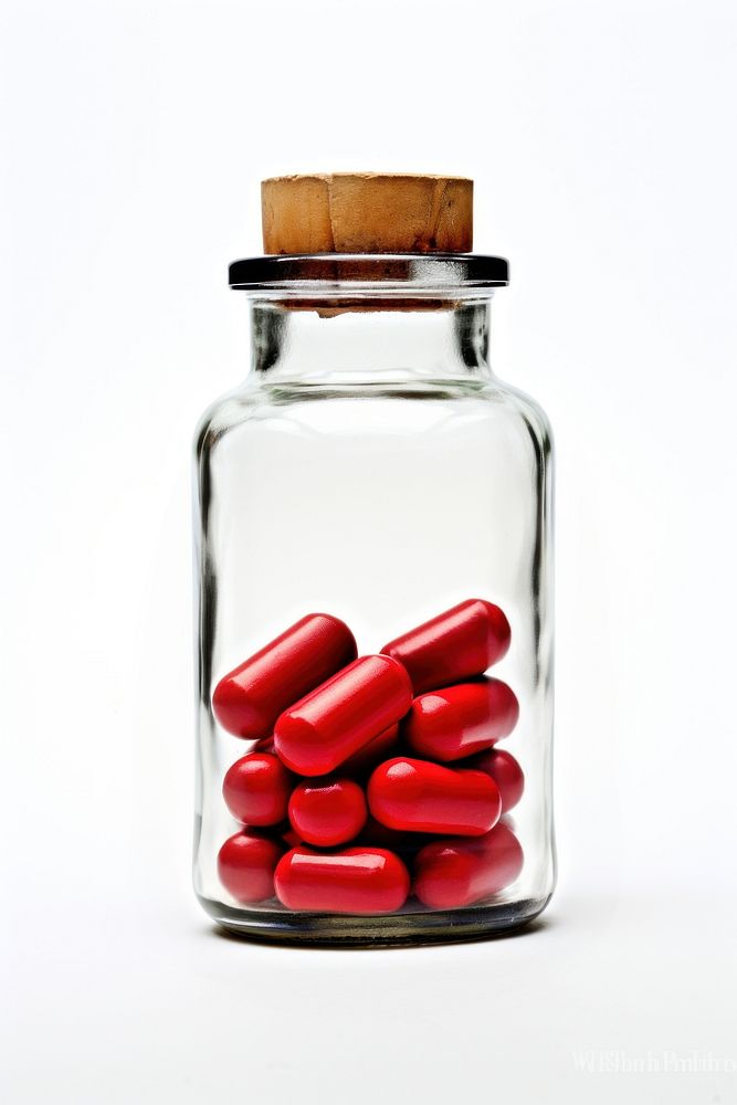 Medicine pill jar white background. AI generated Image by rawpixel.
