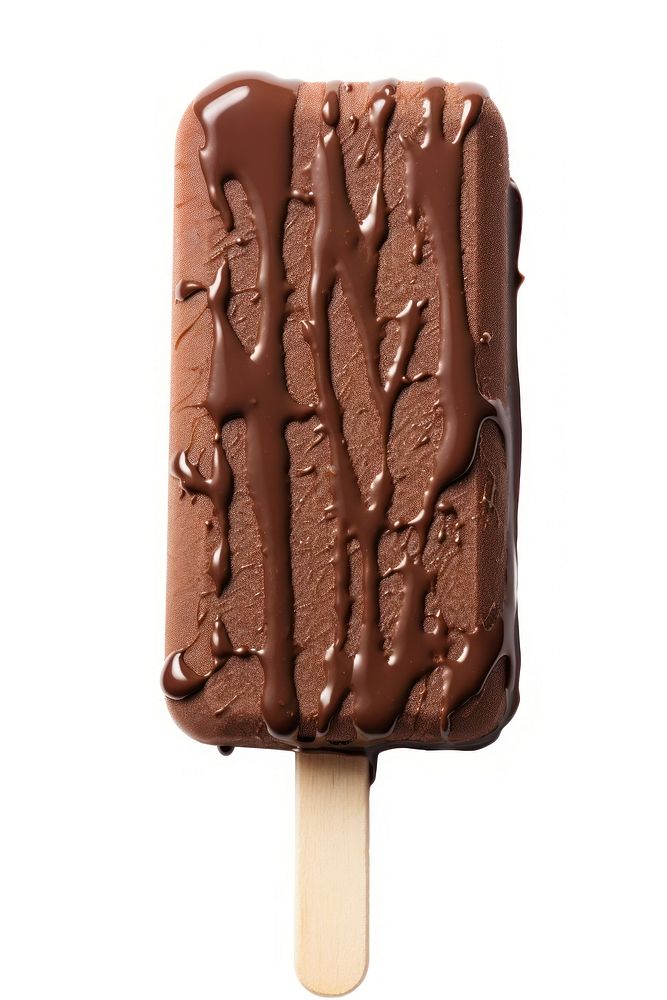 Chocolate popsicle stick dessert food white background. AI generated Image by rawpixel.