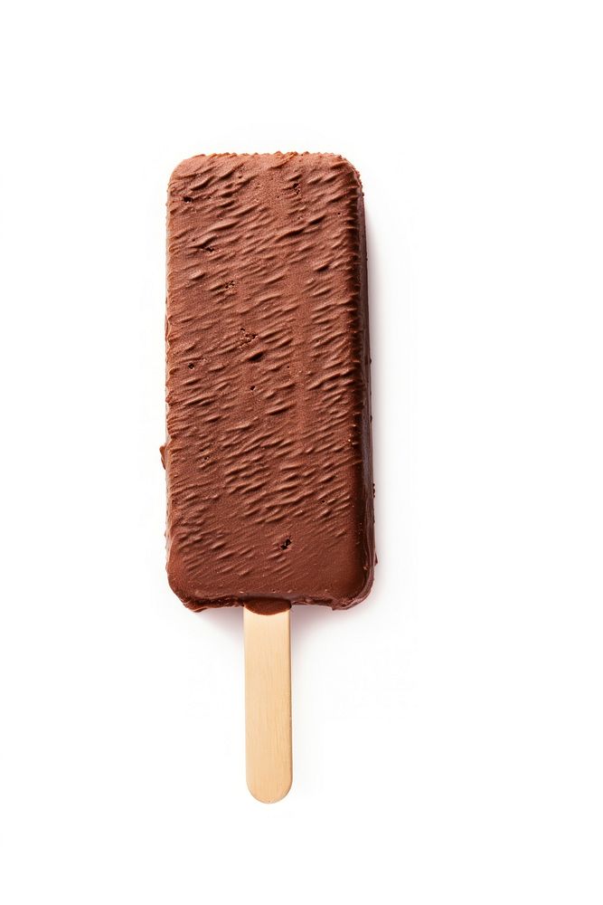 Chocolate popsicle stick dessert food white background. AI generated Image by rawpixel.