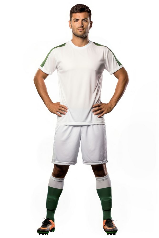 Soccer player standing football t-shirt. AI generated Image by rawpixel.