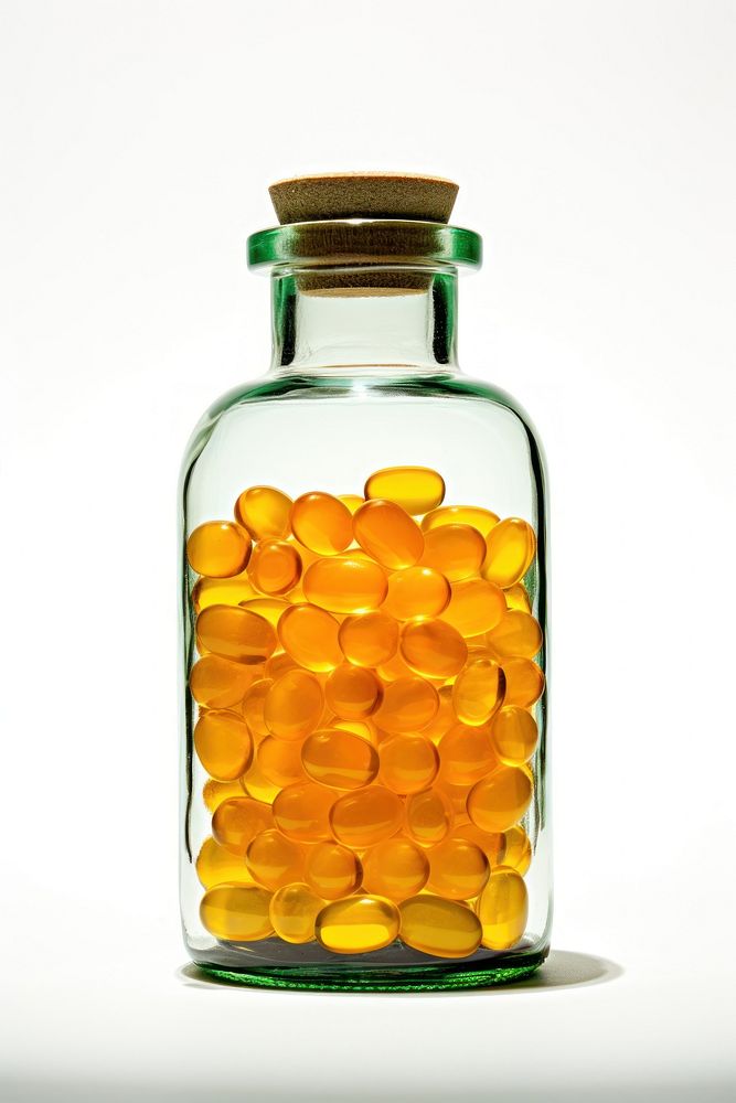 Medicine bottle yellow pill. AI generated Image by rawpixel.