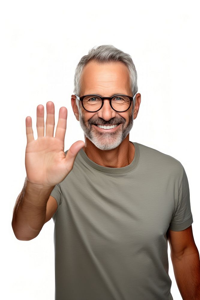 British american man smile hand portrait. AI generated Image by rawpixel.