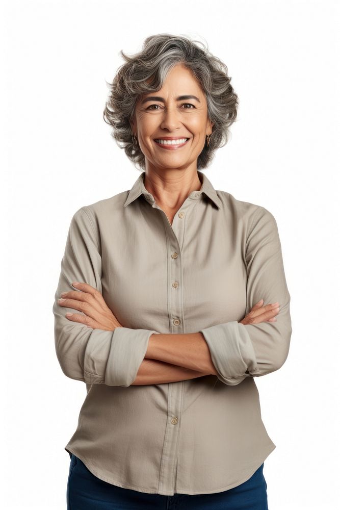 Hispanic woman smiling sleeve smile. AI generated Image by rawpixel.