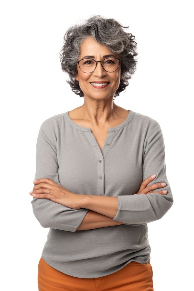 Hispanic woman portrait glasses smiling. AI generated Image by rawpixel.