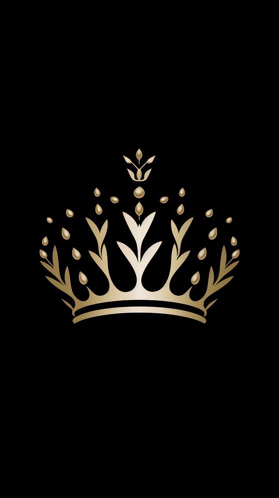Crown doodle tiara black black background. AI generated Image by rawpixel.