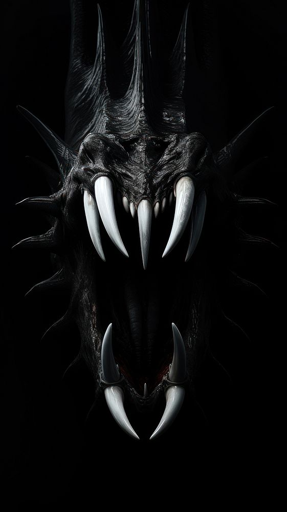 Teeth and claws black black background electronics. AI generated Image by rawpixel.