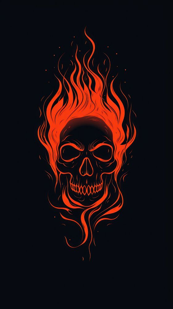 Fire skull black background creativity darkness. AI generated Image by rawpixel.