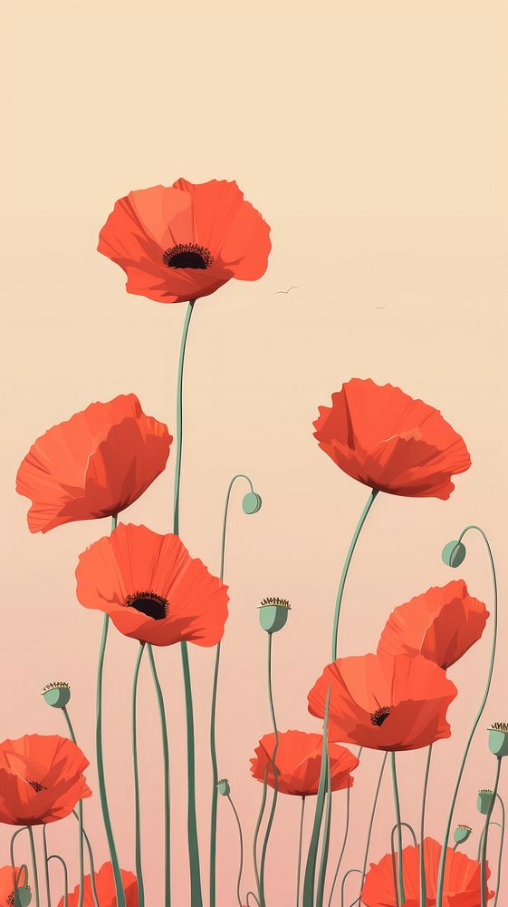 Summer garden poppy flower plant. AI generated Image by rawpixel.