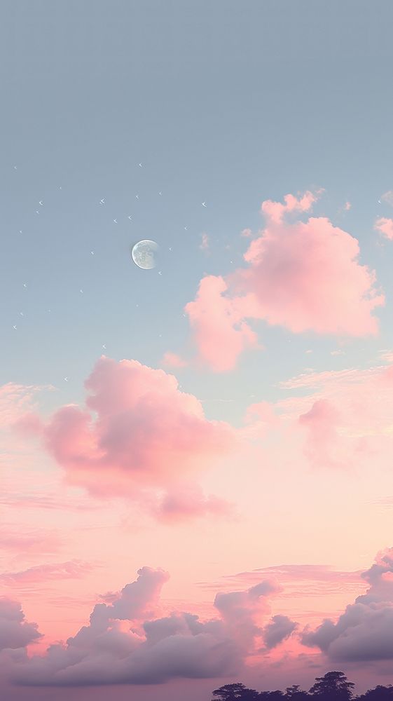 Sky with full moon astronomy outdoors horizon. AI generated Image by rawpixel.