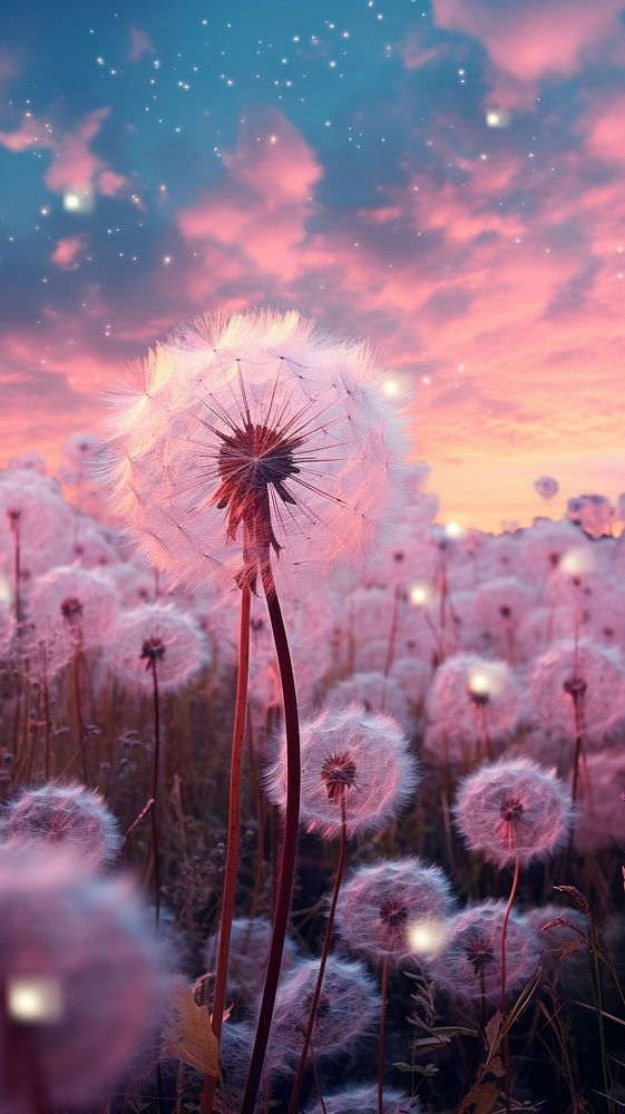 Dandelion fluff dandelion outdoors nature. AI generated Image by rawpixel.