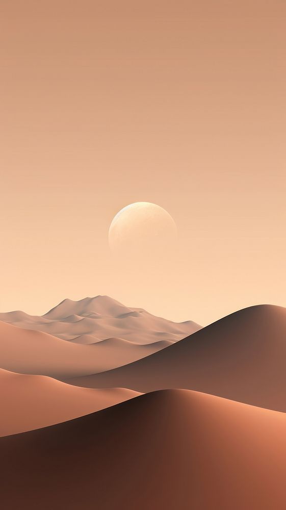 Moon and mountain outdoors desert nature. AI generated Image by rawpixel.