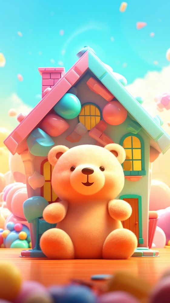 Teddy bear house cute toy representation. AI generated Image by rawpixel.
