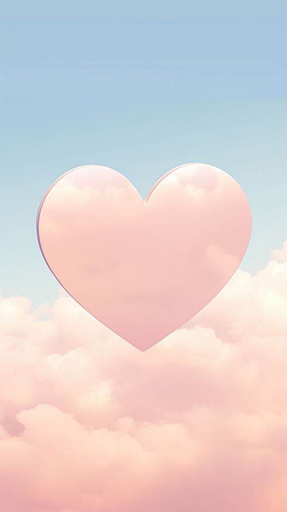 Heart backgrounds sky tranquility. AI generated Image by rawpixel.