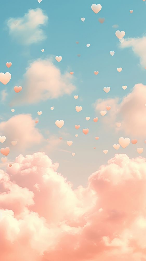 Heart sky backgrounds outdoors. AI generated Image by rawpixel.