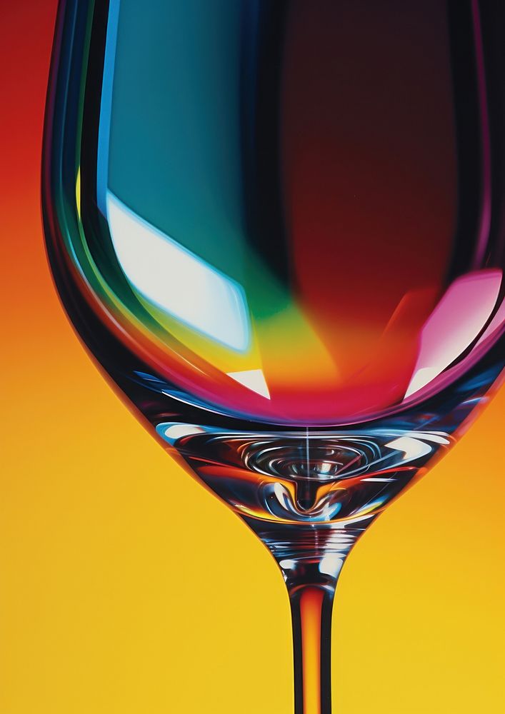 Wine glass drink refreshment reflection. AI generated Image by rawpixel.