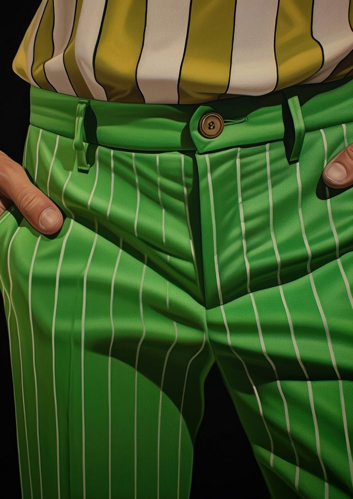 Corduroy pants striped green midsection. AI generated Image by rawpixel.