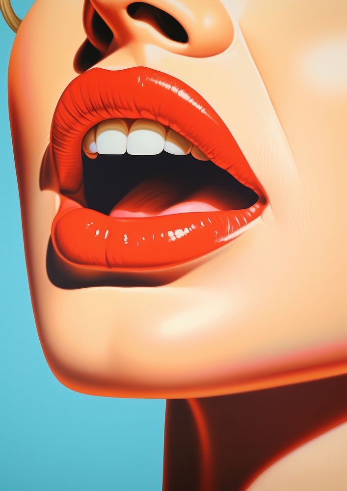Lip mouth headshot portrait lipstick. 