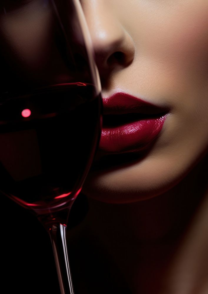 Face with wine glass adult drink red. AI generated Image by rawpixel.