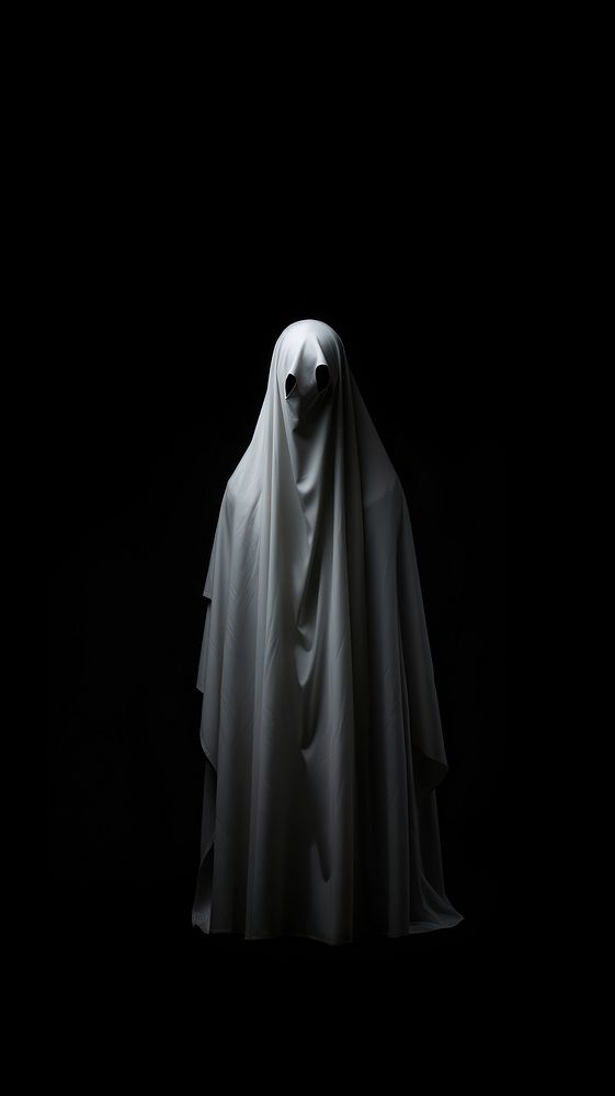 White ghost black adult veil. AI generated Image by rawpixel.
