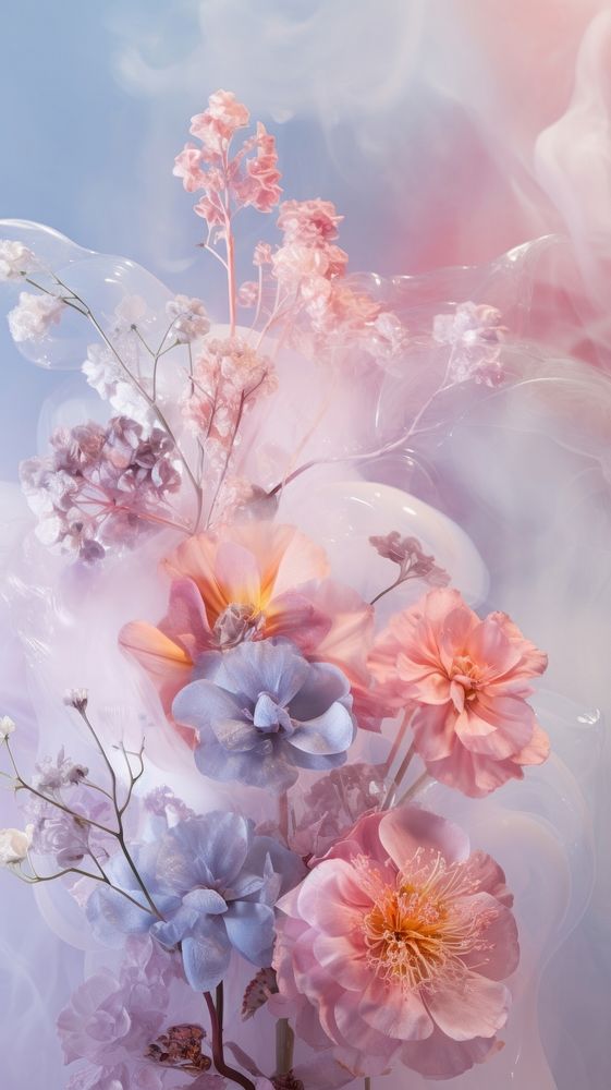 Floral flower plant blossom. AI generated Image by rawpixel.