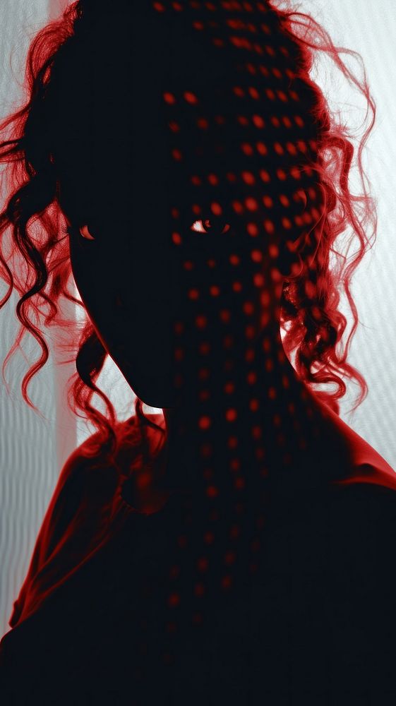 Red devil shadow portrait adult silhouette. AI generated Image by rawpixel.