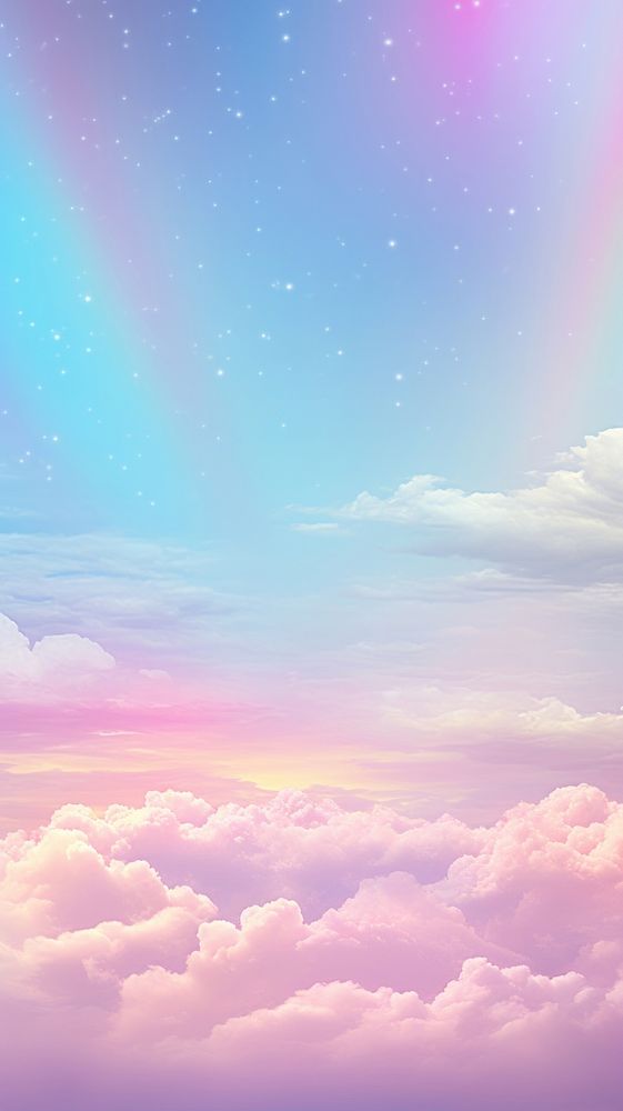 Pastel rainbow sky outdoors horizon. AI generated Image by rawpixel.