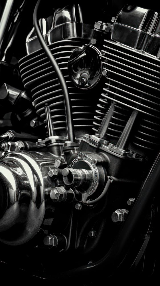 Motorcycle engine motorcycle vehicle black. AI generated Image by rawpixel.