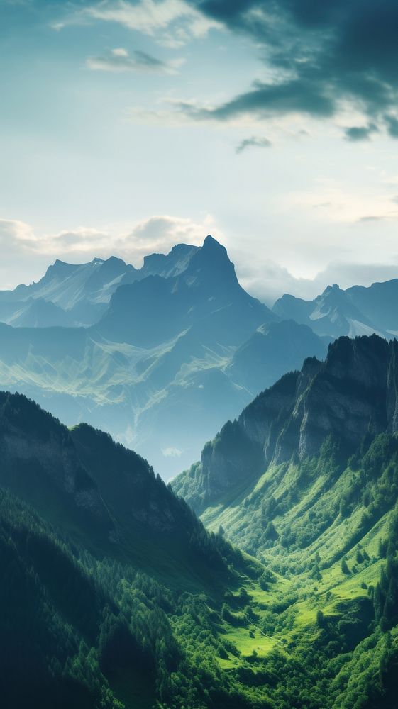 Over the mountain nature wilderness landscape. AI generated Image by rawpixel.