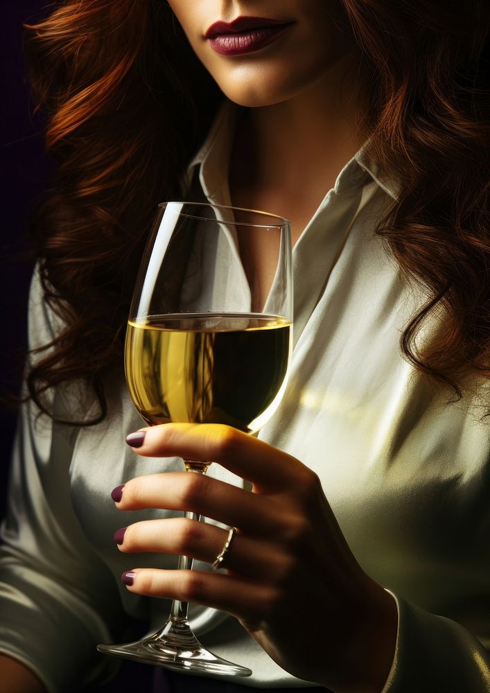 Female with wine drinking glass adult. AI generated Image by rawpixel.