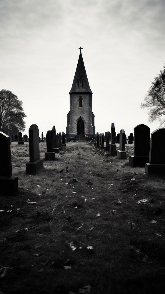 Graveyard architecture tombstone building. AI generated Image by rawpixel.