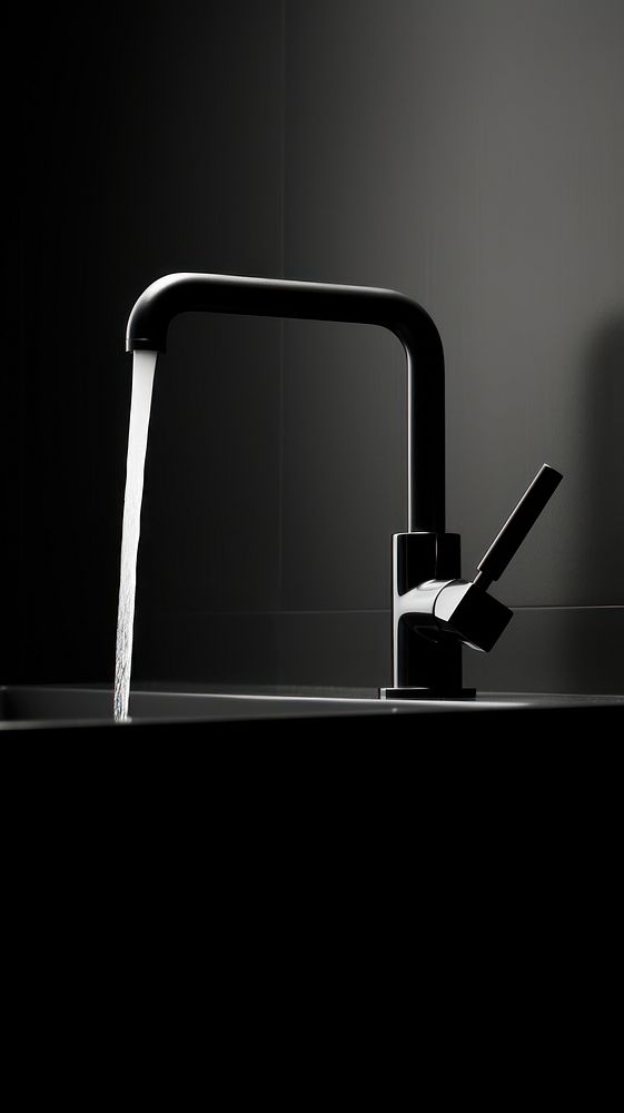 Plumbing black sink tap. AI generated Image by rawpixel.