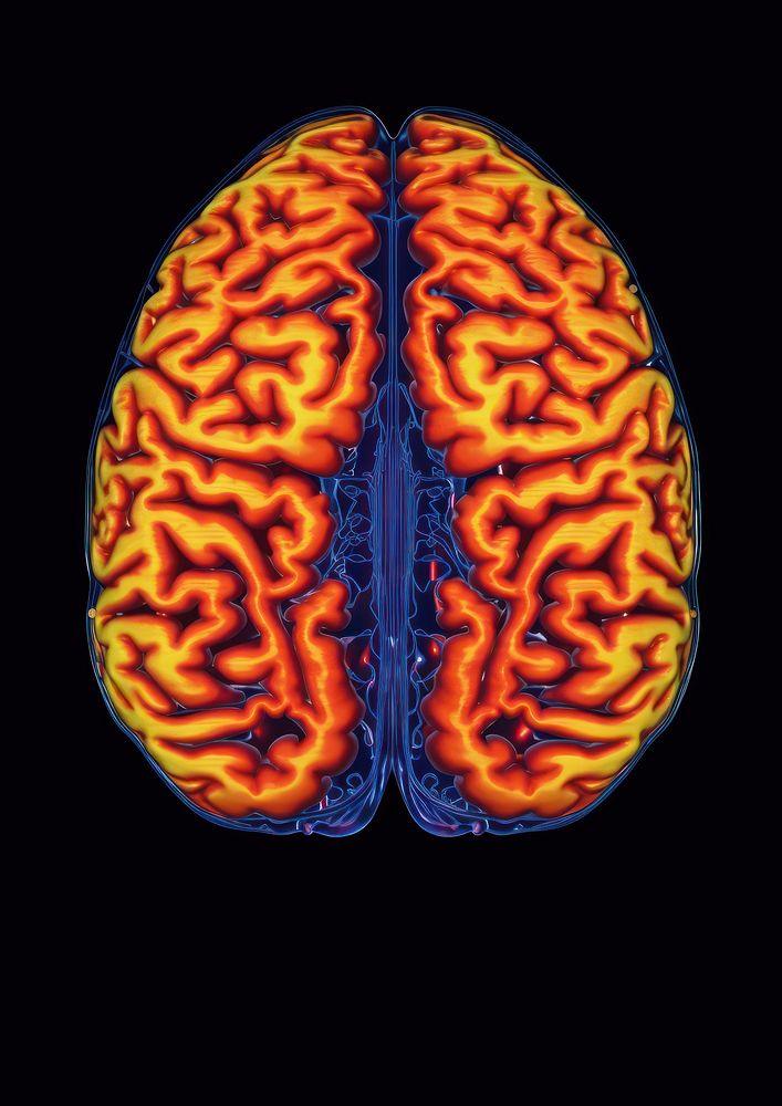 An mri brain scan black background accessories tomography. AI generated Image by rawpixel.