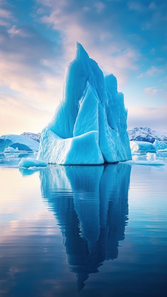 Blue iceberg nature mountain outdoors. AI generated Image by rawpixel.
