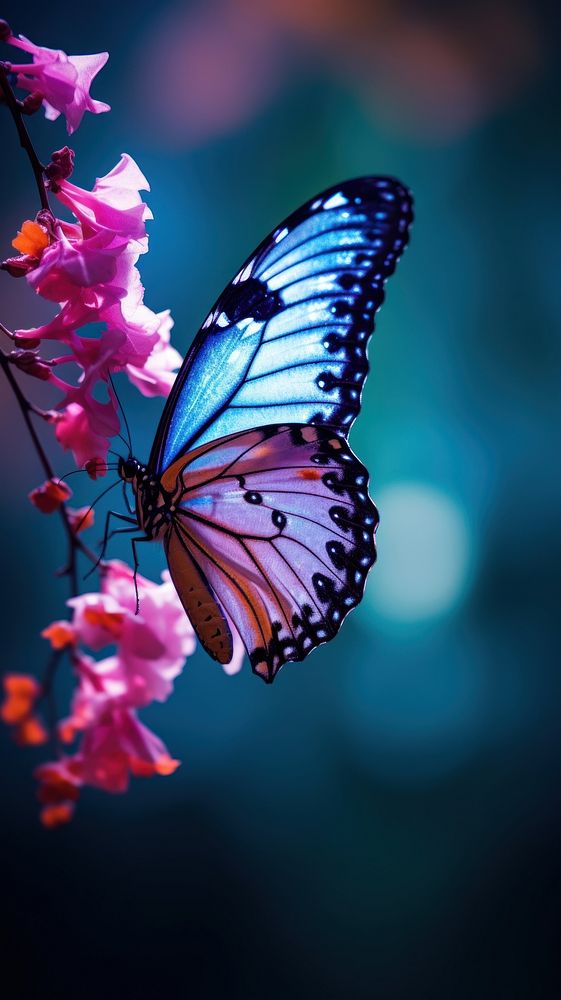 Butterfly beside a flower nature outdoors blossom