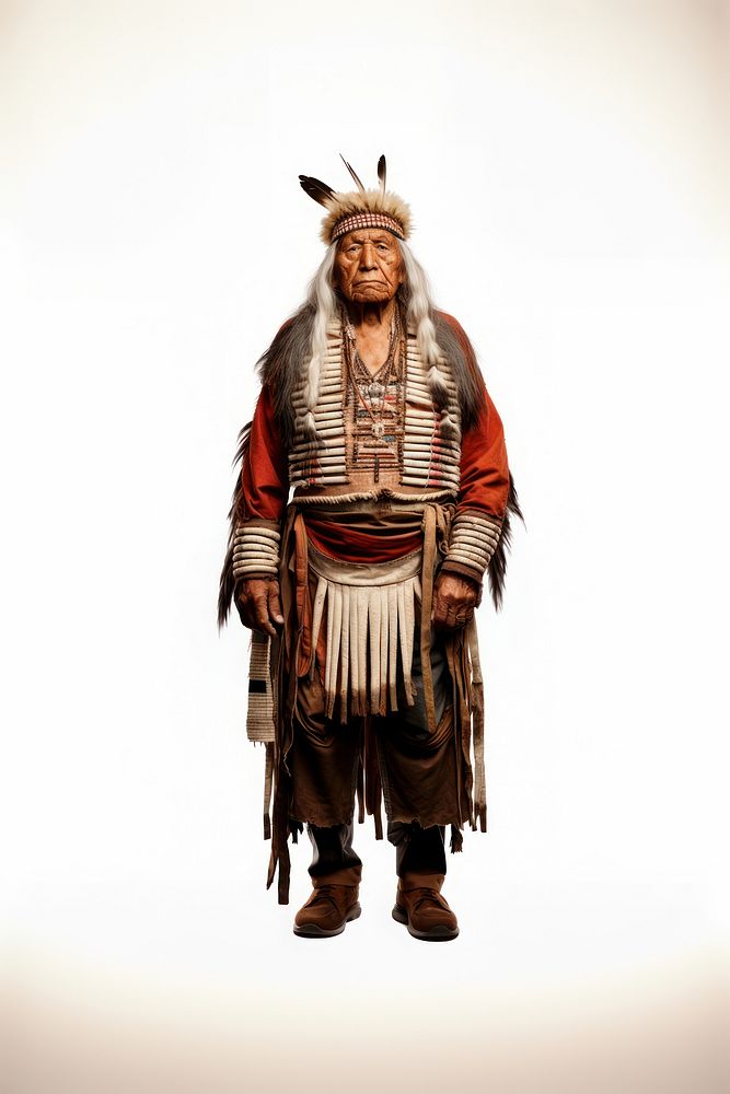 Native American adult white background accessories. AI generated Image by rawpixel.
