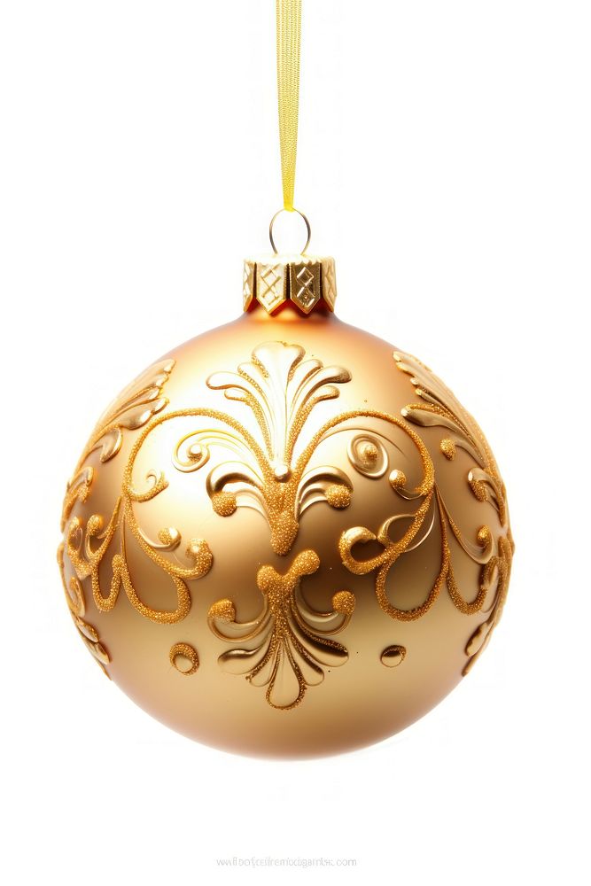 Golden christmas ornament jewelry white background illuminated. AI generated Image by rawpixel.