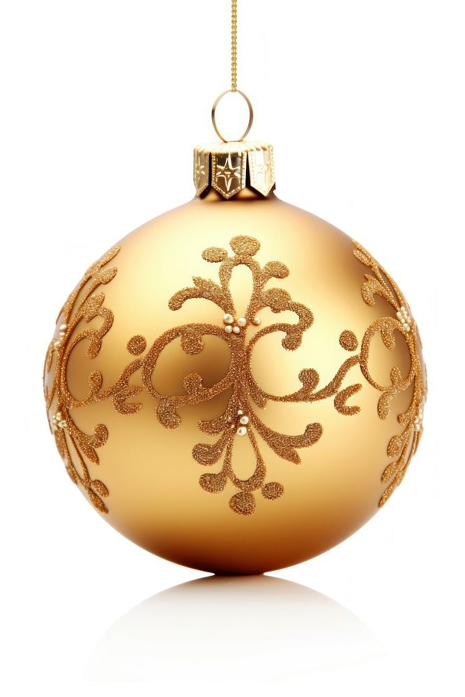 Golden christmas ornament jewelry white background celebration. AI generated Image by rawpixel.