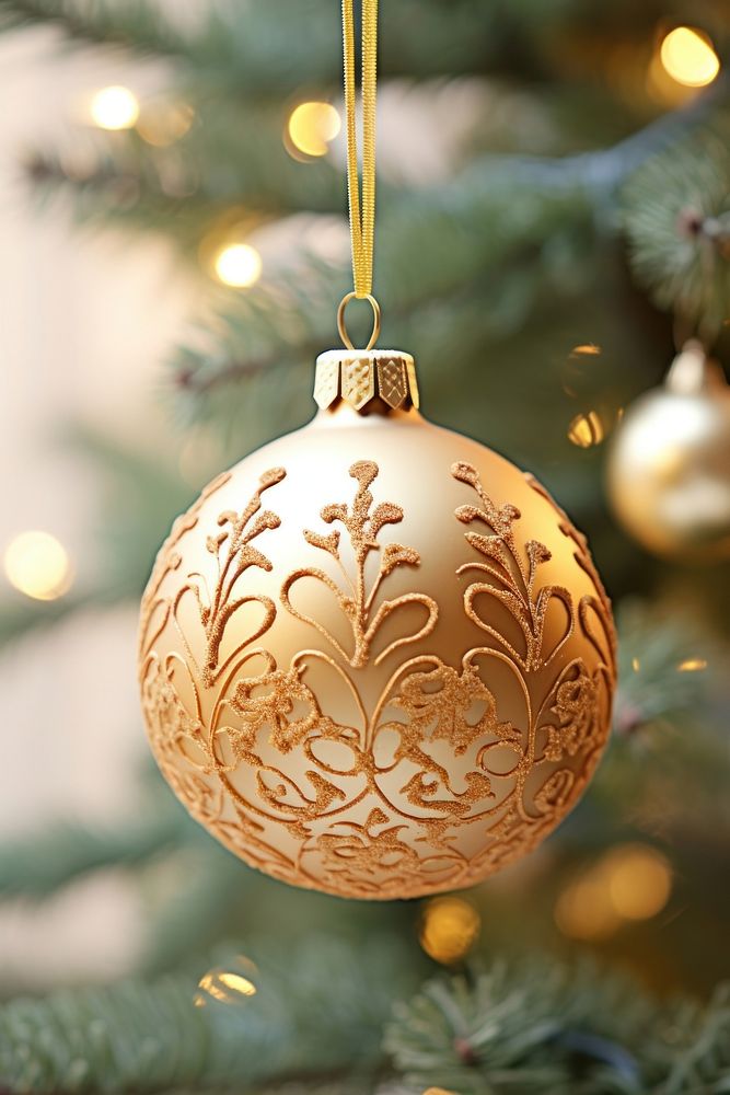 Golden christmas ornament anticipation illuminated celebration. AI generated Image by rawpixel.