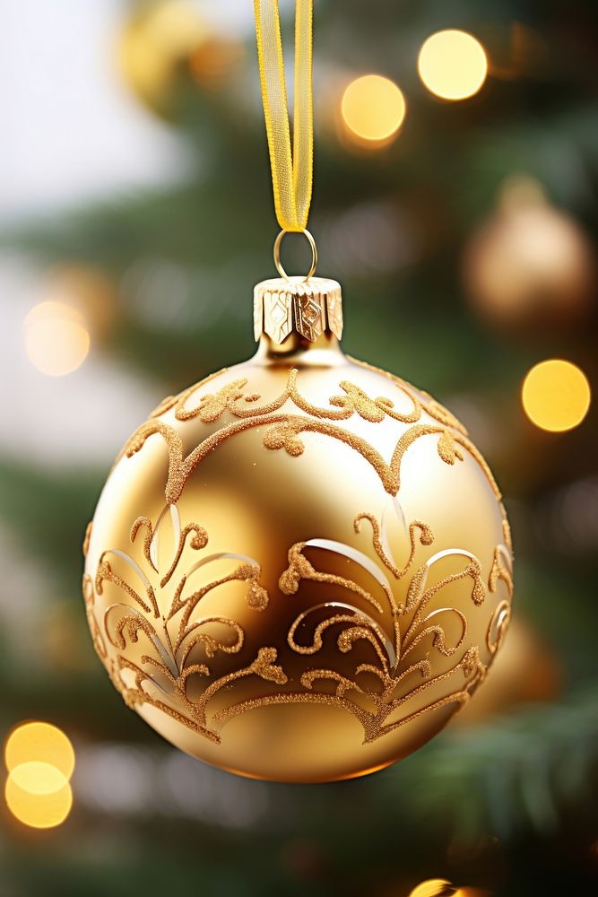 Golden christmas ornament anticipation celebration accessories. AI generated Image by rawpixel.