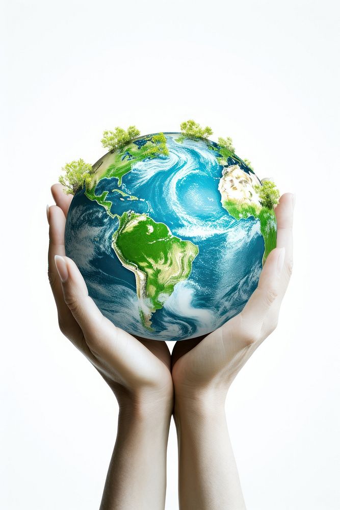 Hands holding world planet earth space. AI generated Image by rawpixel.