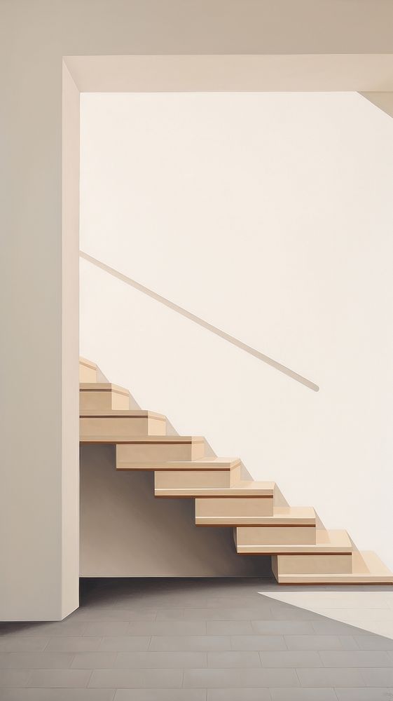 Wooden stair architecture staircase handrail. AI generated Image by rawpixel.