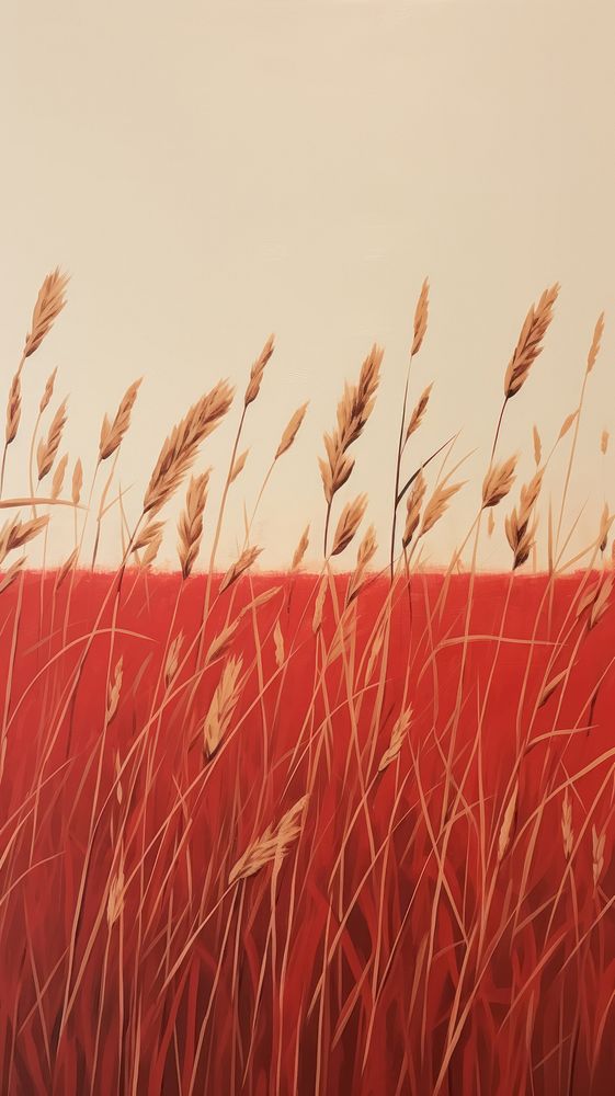 Red Grass Meadow grass landscape outdoors. AI generated Image by rawpixel.