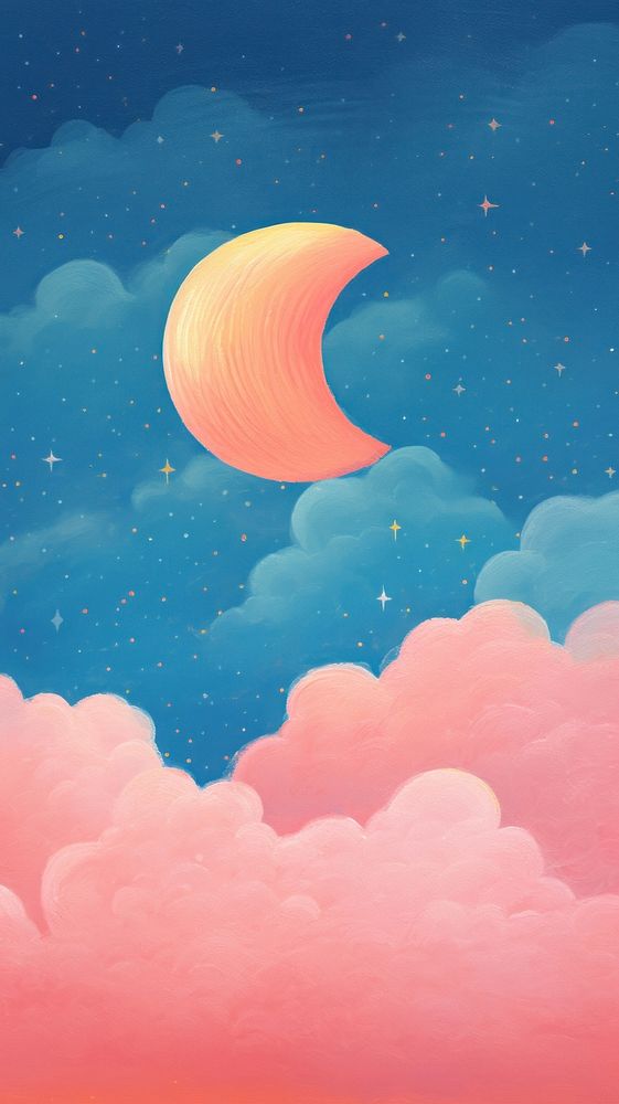 A moon against a pastel galaxy background backgrounds astronomy outdoors. AI generated Image by rawpixel.