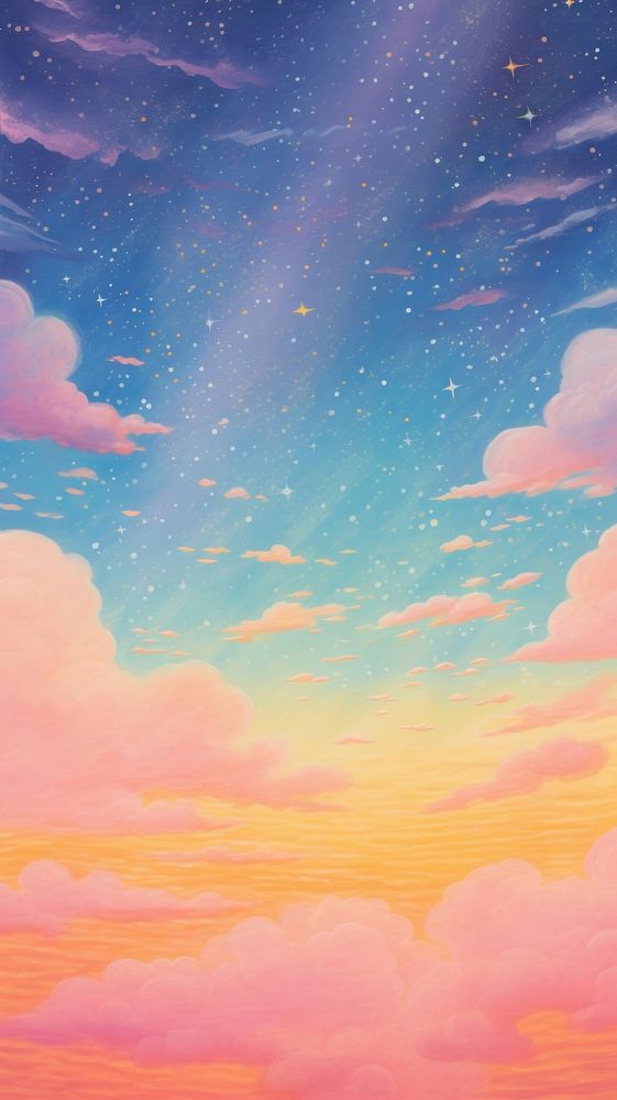 A pastel galaxy background backgrounds outdoors horizon. AI generated Image by rawpixel.