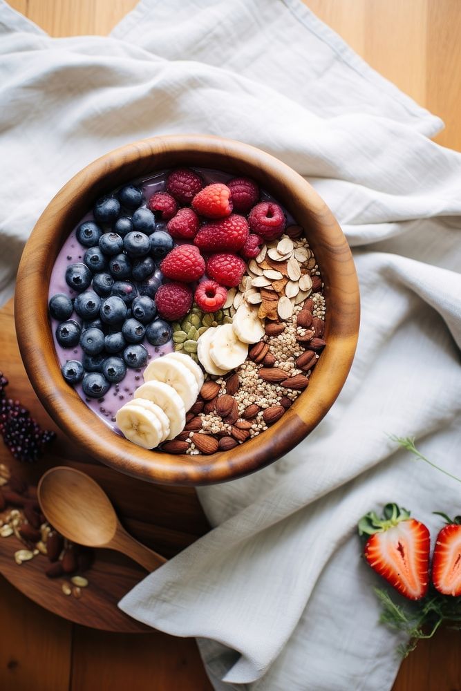 Acai bowl granola berry fruit. AI generated Image by rawpixel.