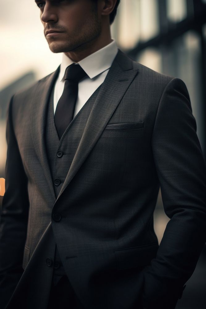 Tuxedo blazer suit tie. AI generated Image by rawpixel.