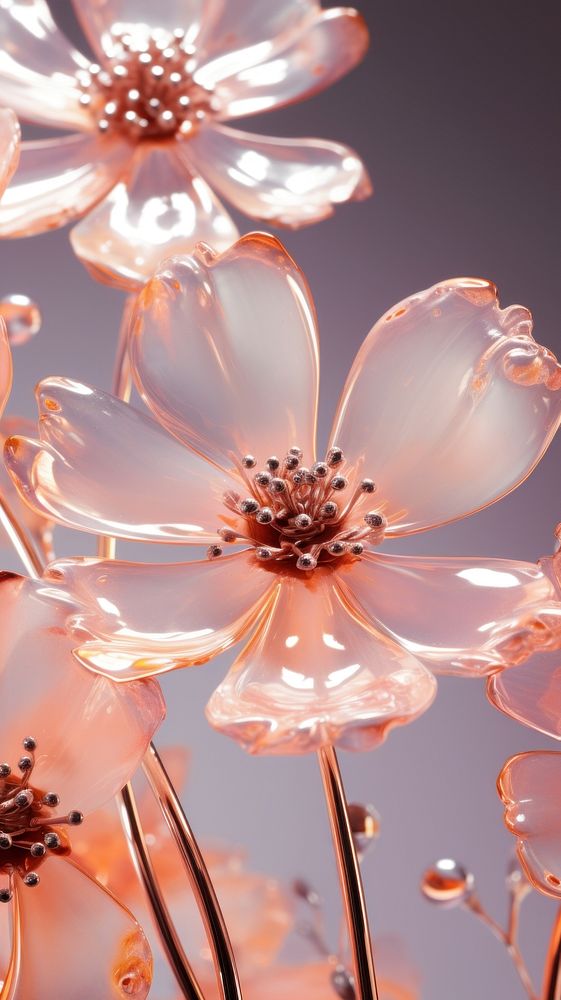 Chrome flowers blossom nature petal. AI generated Image by rawpixel.